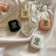 Estuche para lentes de contacto de colores, estilo coreano, para niñas.