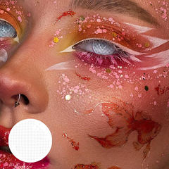 Lentes de contacto de malla blanca de color para Halloween