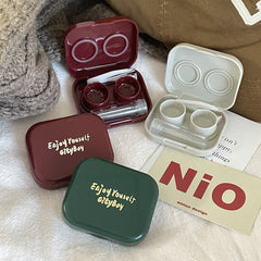 Estuche para lentes de contacto de colores retro