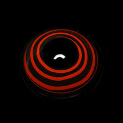 Lentes de contacto de color rojo y negro con rizos circulares para cosplay