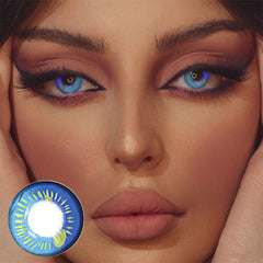 Lentes de contacto de color azul con prescripción de anime para cosplay