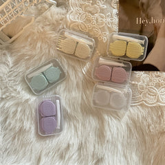 Estuche para lentes de contacto de colores transparentes y sencillos tipo pez INS