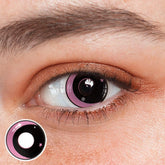 Lentes de contacto de color rosa con luna y estrella de Halloween