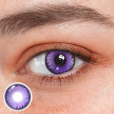 Lentes de contacto de color morado con diseño de mariposa para cosplay