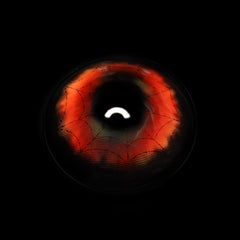 Lentes de contacto de color rojo con diseño de telaraña para cosplay