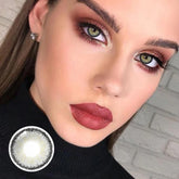 Lentes de contacto de color gris caramelo de primera calidad con prescripción médica