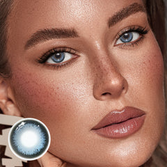 Lentes de contacto de color azul cinabrio