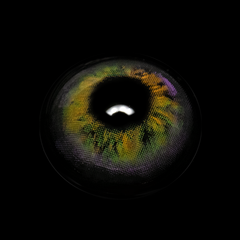 Lentes de contacto de color amarillo larimar