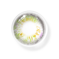 Lentes de contacto de color amarillo larimar