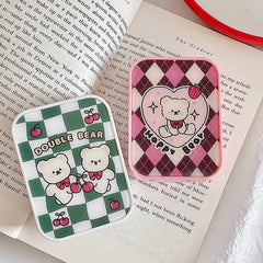 Estuche para lentes de contacto de colores con diseño de celosía