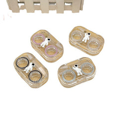 Estuche para lentes de contacto de colores con diseño de astronauta