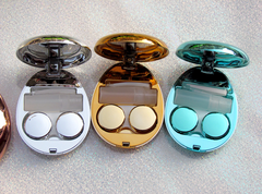 Estuche para lentes de contacto de colores con forma de huevo de Pascua