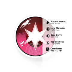 Lentes de contacto de color rojo Rubii para cosplay Oshi No Ko Hoshino