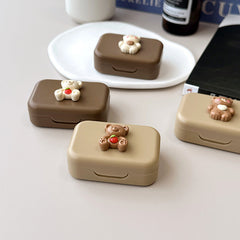 Estuche para lentes de contacto de colores con forma de oso