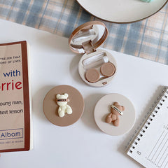 Estuche para lentes de contacto de colores con forma de perrito