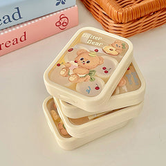 Estuche para lentes de contacto de colores con forma de oso de mantequilla