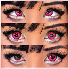 Lentes de contacto de color rosa Yandere de Anime de cielo estrellado de Halloween