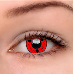Lentes de contacto de color rojo Sasuke Uchiha para Halloween