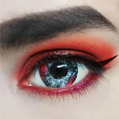 Lentes de contacto de color negro y rojo de Halloween Demon