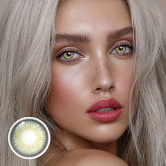 Lentes de contacto de color verde jade coral