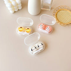 Estuche para lentes de contacto de colores, sencillo y bonito, hecho a mano