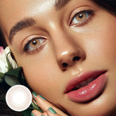 Lentes de contacto de color Adriene Pink Brown con prescripción médica