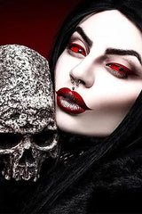 Lentes de contacto de color esclerótico rojo de 22 mm para Halloween