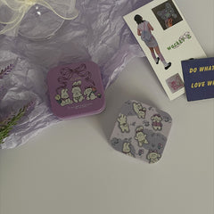 Estuche para lentes de contacto de color con diseño morado de Girl Love