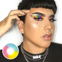 Lentes de contacto multicolores de Halloween Rainbow
