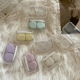 Estuche para lentes de contacto de colores transparentes y sencillos tipo pez INS