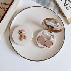 Estuche para lentes de contacto de colores con forma de perrito