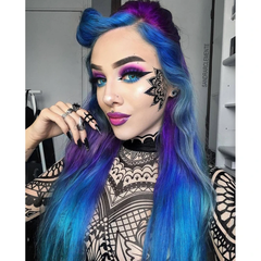 Lentes de contacto de color Vega tricolor azul con prescripción médica