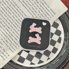 Estuche para lentes de contacto de colores con lazo y conejos Ins Style