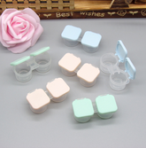 Estuche portátil con tapa abatible para lentes de contacto de colores multicolor