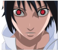 Lentes de contacto de color rojo con prescripción de hexagrama Shalingan de NARUTO Uchiha Sasuke