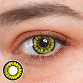 Lentes de contacto de color amarillo con prescripción de Cosplay Queen
