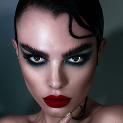 Lentes de contacto blancas con forma de estrella de luna de Halloween