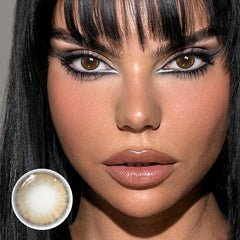 Lentes de contacto de color marrón avellana fresca con prescripción de Hinata