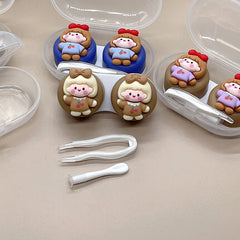 Estuche texturizado para lentes de contacto de color