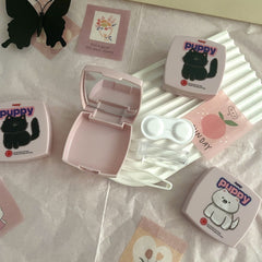 Estuche para lentes de contacto de colores, sencillo y bonito