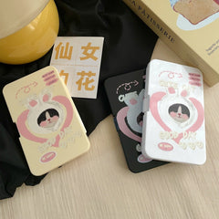 Estuche para lentes de contacto de colores con un lindo gato