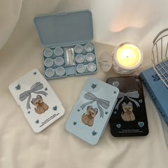 Estuche para lentes de contacto de colores Bowtie West Highland Dog