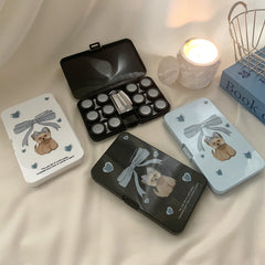 Estuche para lentes de contacto de colores Bowtie West Highland Dog