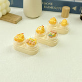 Estuche portátil para lentes de contacto de colores con diseño de dibujos animados