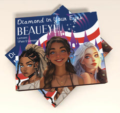 Lentes de contacto de color azul con la bandera británica para cosplay