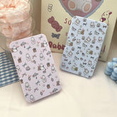 Estuche para lentes de contacto de colores con diseño de flores y cachorros