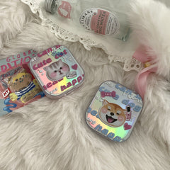 Estuche para lentes de contacto de colores láser Ins Cute