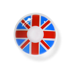 Lentes de contacto de color azul con la bandera británica para cosplay