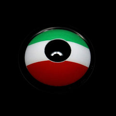 Lentes de contacto de color verde con la bandera italiana para cosplay
