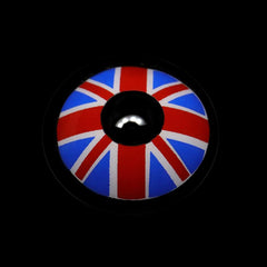 Lentes de contacto de color azul con la bandera británica para cosplay